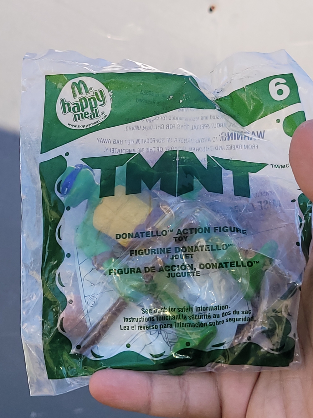 Vintage 2007 Teenage Mutant Ninja Turtles McDonalds Toy - Donatello NIP #6